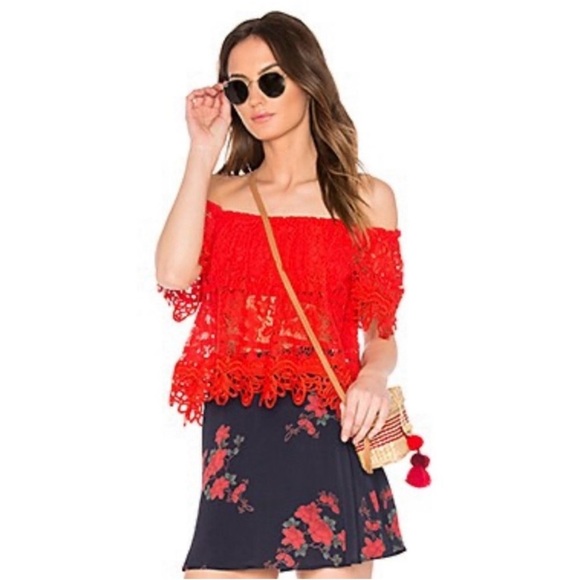 FREE PEOPLE Red Sweet Dreams Lace Crop Top - XS - Picture 9 of 16